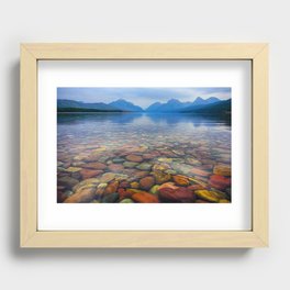 Rainbow Rocks Lake McDonald | Montana | Travel Photography | Landscape Photography |  Recessed Framed Print