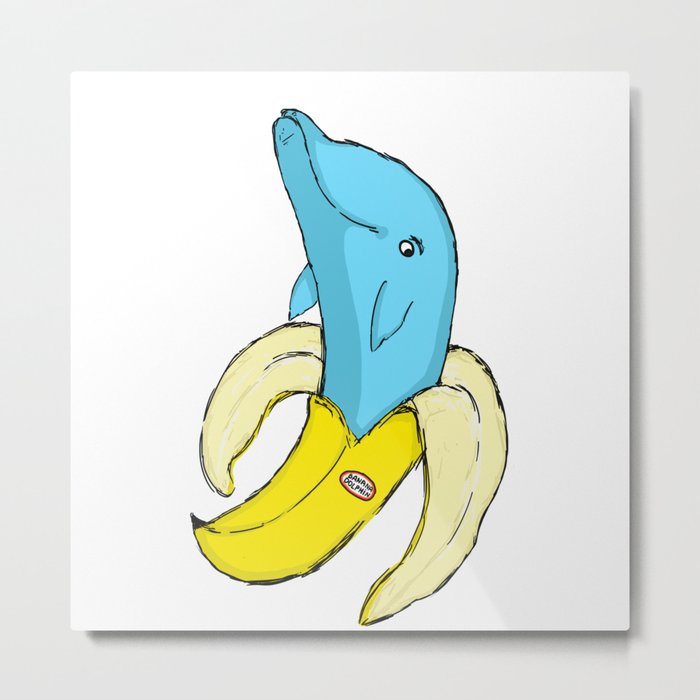 Banana Dolphin Metal Print