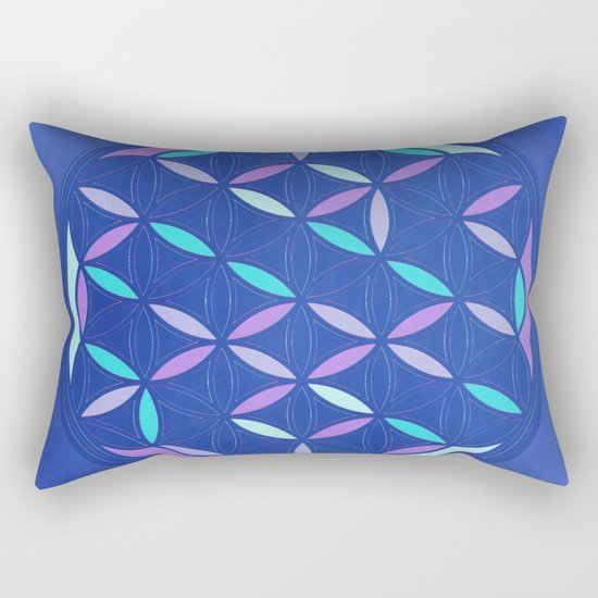 Flower of life 2017 blue Rectangular Pillow