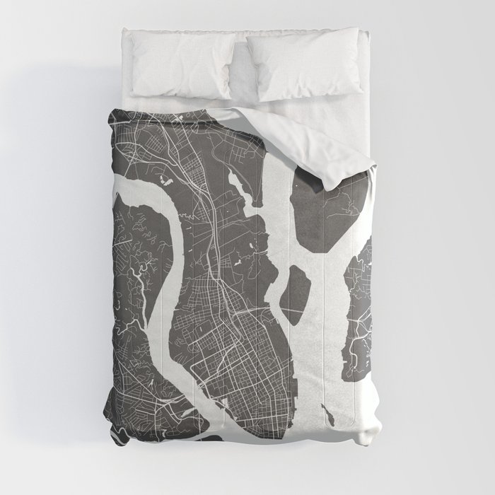 Charleston USA Modern Map Art Print Comforter