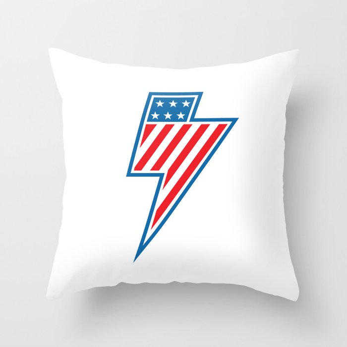 American Lightning Throw Pillow