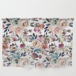 Watercolor Floral Pattern Flowers Wall Hanging