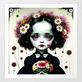 Gothic floral girl no.36 Art Print