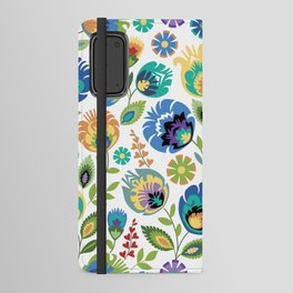 Wycinanki Floral on White Android Wallet Case