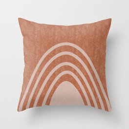 Mid Century Terracotta Rainbow Throw Pillow