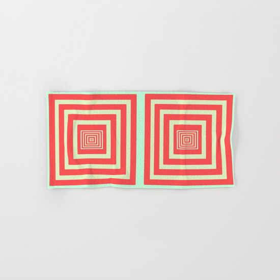 Coral and Light Blue Hand & Bath Towel