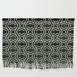 Black and Green Minimal Zig Zag Stripe and Star Pattern Pairs Dulux 2022 Popular Colour Bamboo Stem Wall Hanging