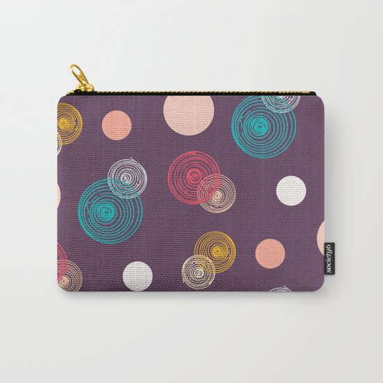 Colorful Scrawled Polka Dots Carry-All Pouch