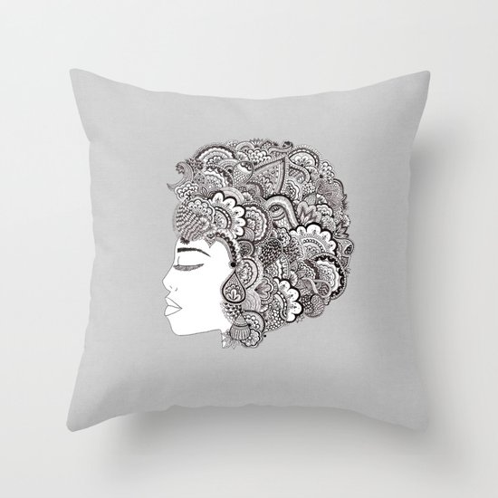 her hair Throw Pillow