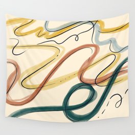 Minimalist Abstract line art, faded Wall Tapestry