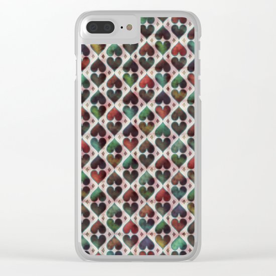 Colorful Love Pattern XIV Clear iPhone Case