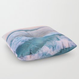 Blue Aesthetic Ocean Waves Floor Pillow