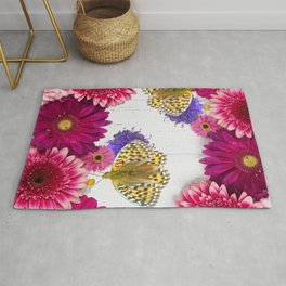 Butterflies and Carnations Area & Throw Rug