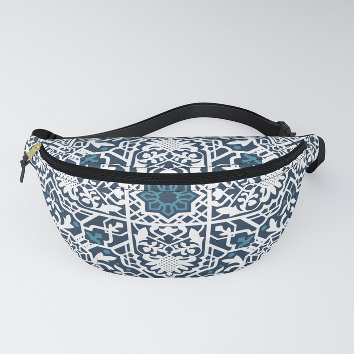 Blue and White Art Deco Fanny Pack