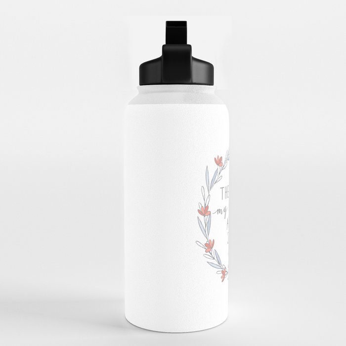 Be Still & Know White Floral Stainless Steel Water Bottle - Psalm