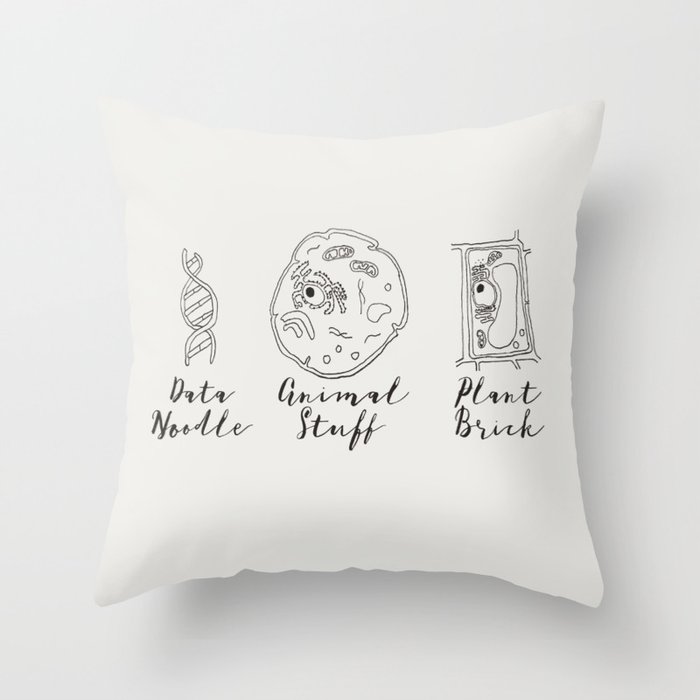 Animal Cell, Plant Cell, and DNA Science Fun Throw Pillow