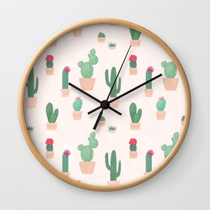 cactus pattern Wall Clock