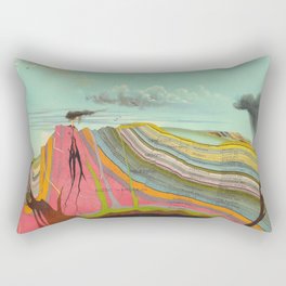 Geological Chart Vintage Illustration by Levi Walter Yaggy 1887 Colorful Pictorial Earth Crust Image Rectangular Pillow