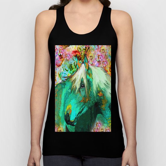 HORSE IN THE GARDEN Unisex Tank Top
