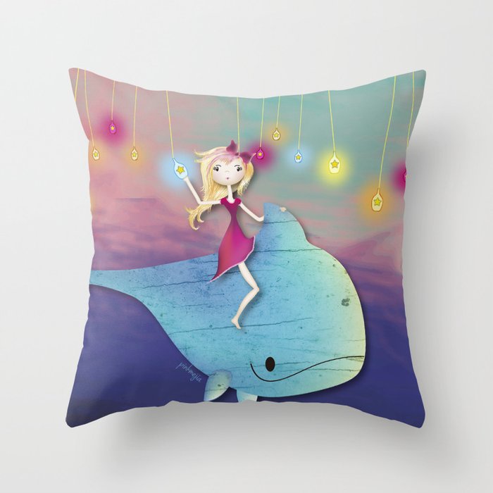 Catching stars to go to heaven Throw Pillow