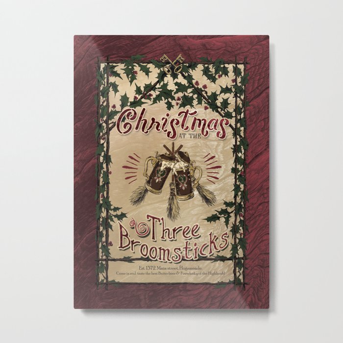 Christmas at the Three Broomsticks - Hogsmeade Metal Print