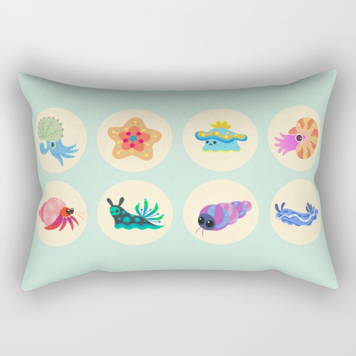 Hermit crab & starfish Rectangular Pillow