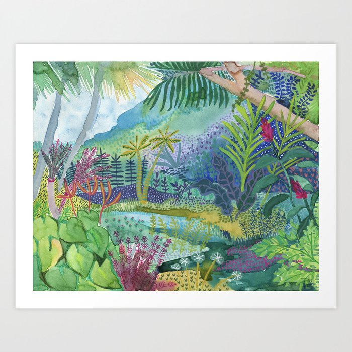 Jungle Paradise Watercolor Art Print