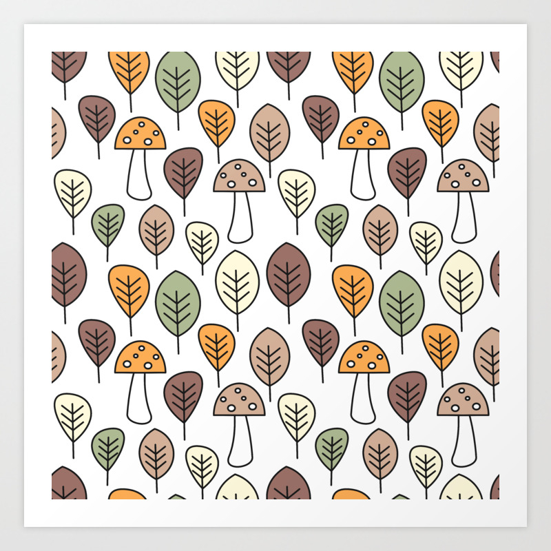 Cute Fall Autumn Colorful Seamless Pattern Background With Mushrooms And Leaves Art Print By Alicevacca Society6 Use these free cute fall png backgrounds #54771 for your personal projects or designs. cute fall autumn colorful seamless pattern background with mushrooms and leaves art print by alicevacca