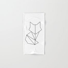 Geometric Fox - Black Hand & Bath Towel