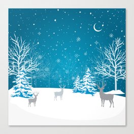 Blue Winter nights Canvas Print