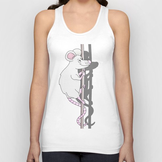 Cute Grey Cartoon Mouse Unisex Tank Top