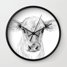 Moo ::  A Young Jersey Cow Wall Clock