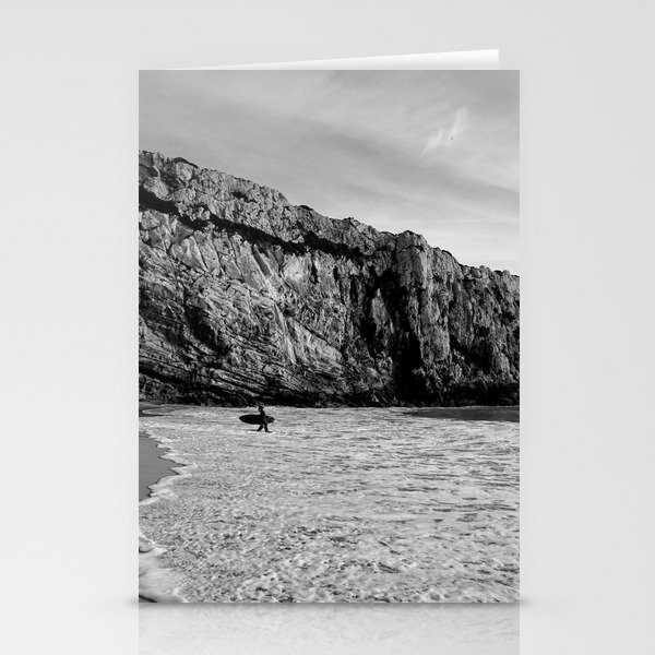 Surfer finding his way back to land Stationery Cards