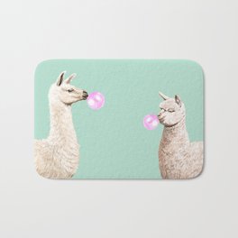 Llama and Alpaca Bubblegum Gang Bath Mat