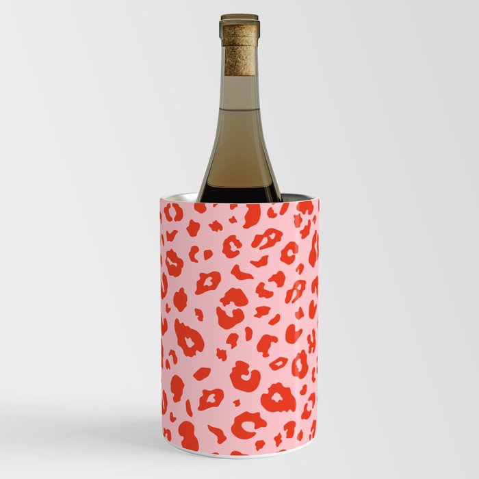 Red + Pink Leopard Spots (xii 2021) Wine Chiller