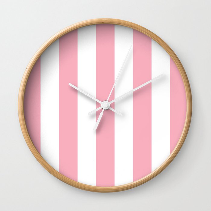 Stripes in Pink Wall Clock