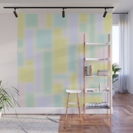 Pastel Fields Dreamy Light Minimal Abstract in Pale Pink Lavender Yellow Teal Tones Wall Mural