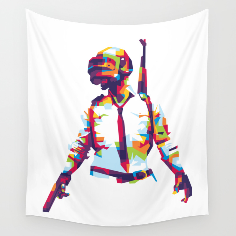 Playerunknown S Battlegrounds Pubg Wpap Pop Art Wall Tapestry By