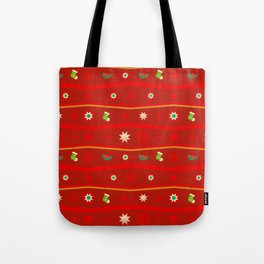 Christmas Pattern Retro Red Tiny Items Tote Bag