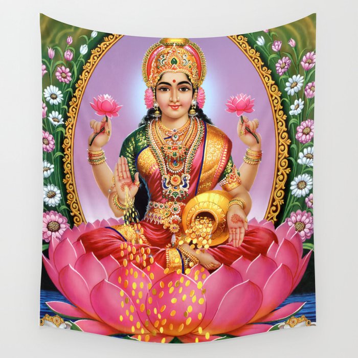 Goddess Lakshmi Wall Tapestry