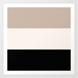 black tan cream bold stripes Kunstdrucke