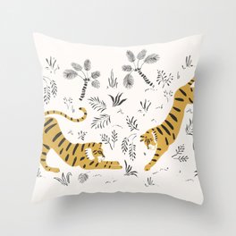 Tiger Dive Throw Pillow