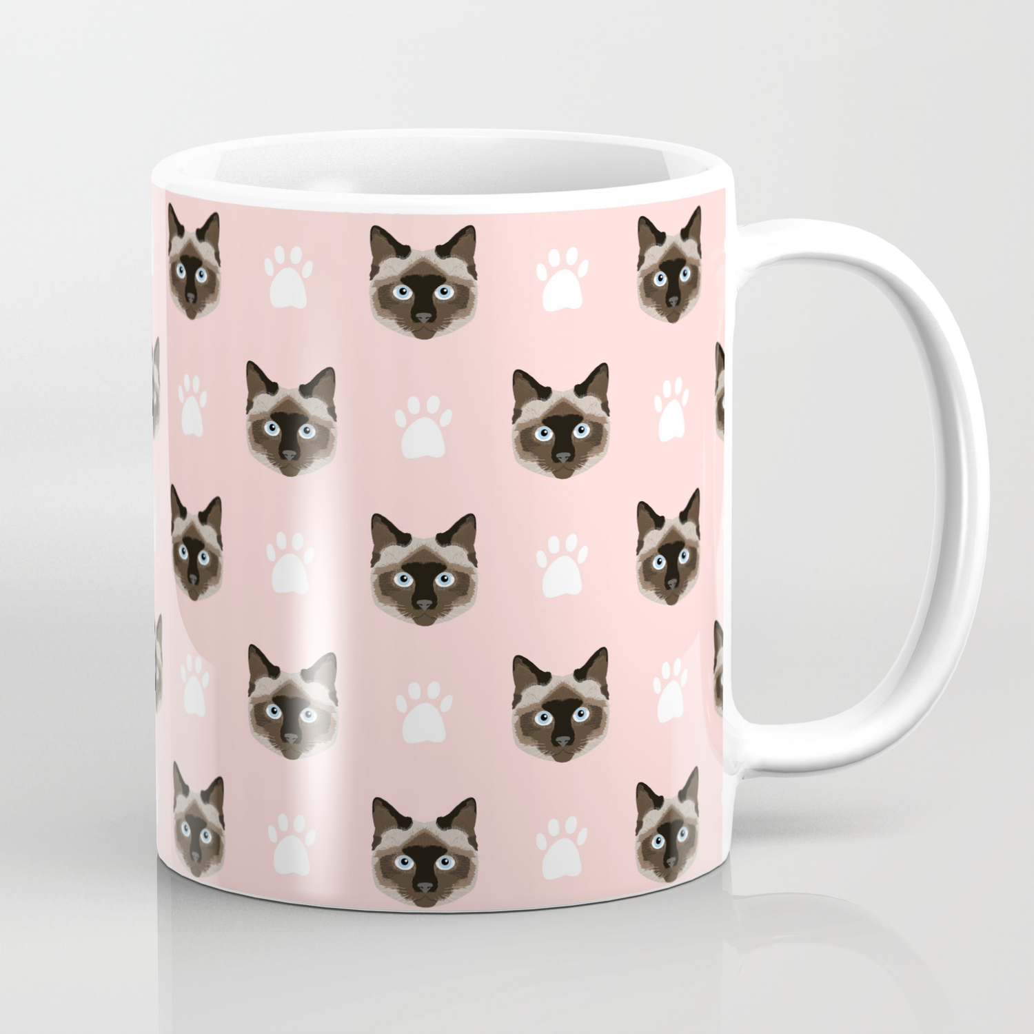 Siamese Cat Cute Cat Paw Print Pink Pastel Kids Fur Baby Pet