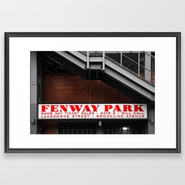 Fenway Park Sign On Lansdowne Street - Selective Color Framed Art Print