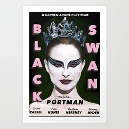 Black Swan Retro Poster Art Print