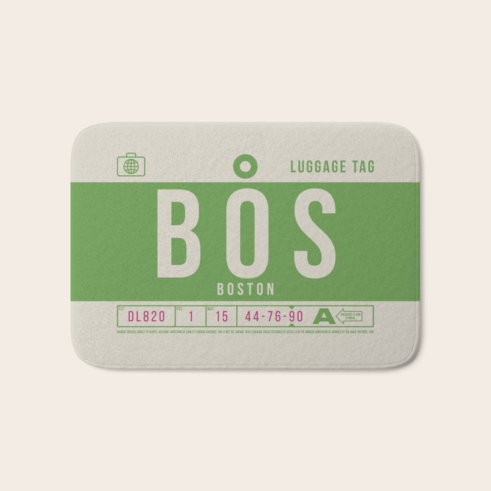 Luggage Tag B Bos Boston Usa Bath Mat By Neotokyo Society6<script async src=
