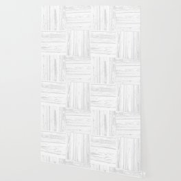 Weathered White Wood Tiles Wallpaper