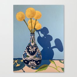 Vase with Yellow Flowers Canvas Print