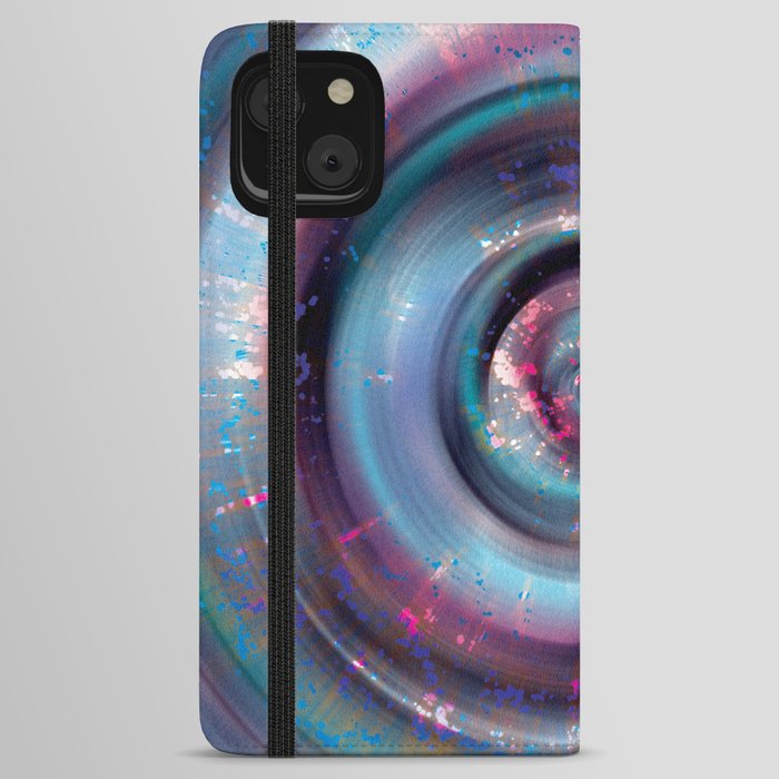 Color Sound-1 (blue pink metal abstract) iPhone Wallet Case