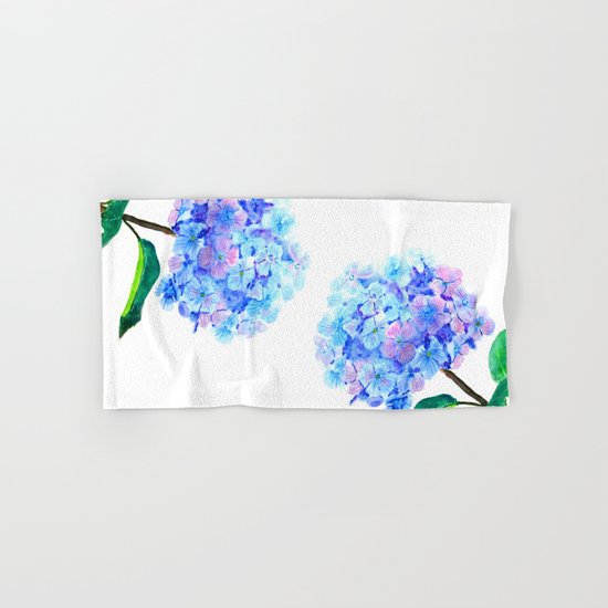 blue purple hydrangea Hand & Bath Towel